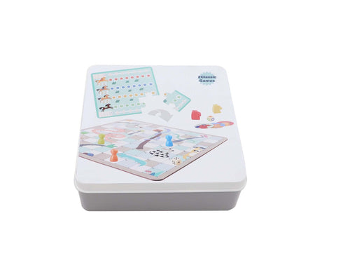 2 In 1 Snake & Ladder Horse Racing Game in Tin Box